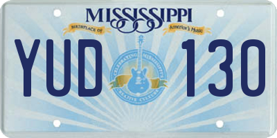 MS license plate YUD130