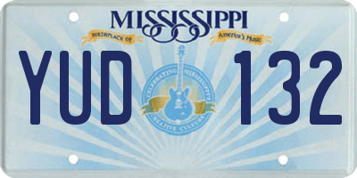 MS license plate YUD132