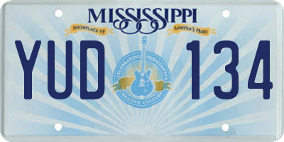 MS license plate YUD134