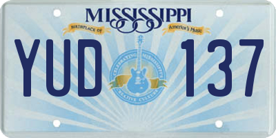MS license plate YUD137