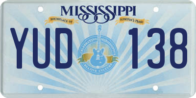 MS license plate YUD138