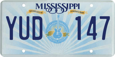 MS license plate YUD147