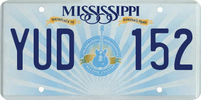 MS license plate YUD152