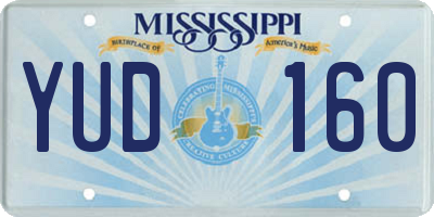 MS license plate YUD160