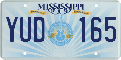 MS license plate YUD165
