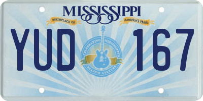 MS license plate YUD167