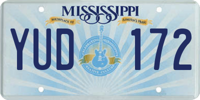 MS license plate YUD172