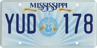 MS license plate YUD178