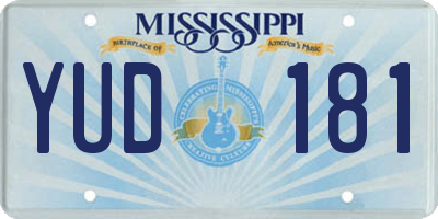 MS license plate YUD181