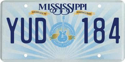 MS license plate YUD184