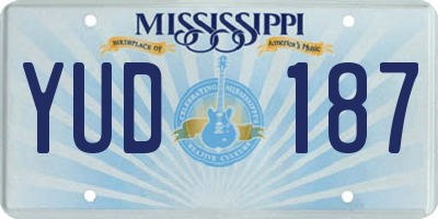 MS license plate YUD187