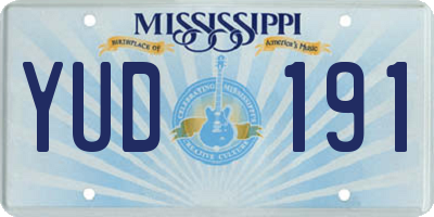 MS license plate YUD191
