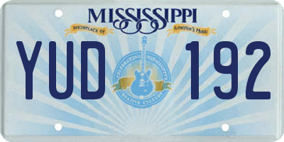 MS license plate YUD192