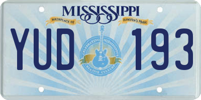 MS license plate YUD193