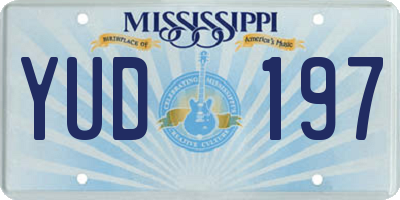 MS license plate YUD197