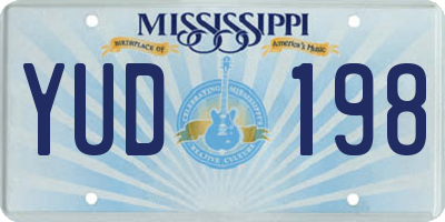 MS license plate YUD198