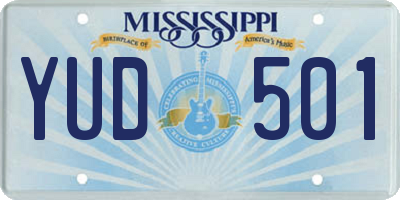 MS license plate YUD501