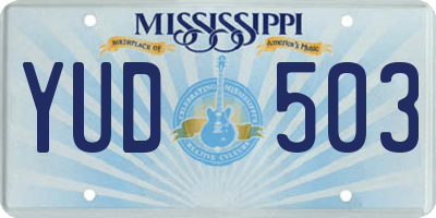 MS license plate YUD503