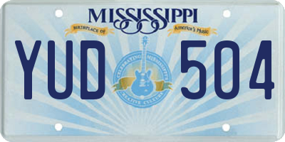 MS license plate YUD504