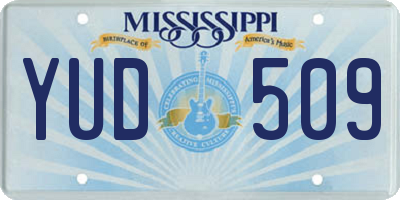 MS license plate YUD509