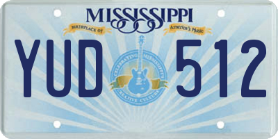 MS license plate YUD512