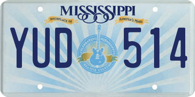 MS license plate YUD514