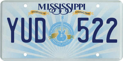 MS license plate YUD522