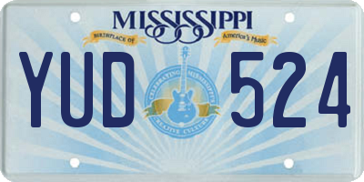 MS license plate YUD524