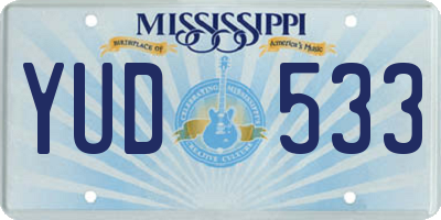 MS license plate YUD533