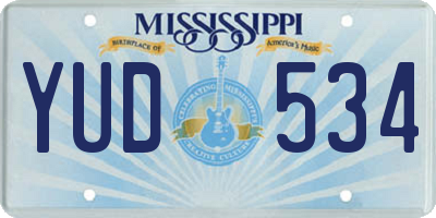 MS license plate YUD534