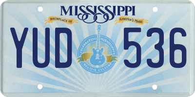 MS license plate YUD536