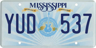 MS license plate YUD537