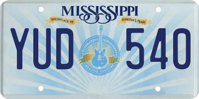 MS license plate YUD540