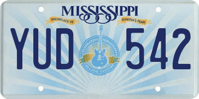 MS license plate YUD542