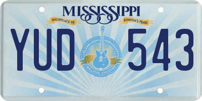 MS license plate YUD543