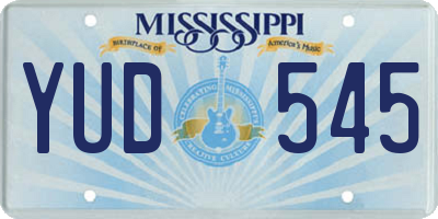 MS license plate YUD545