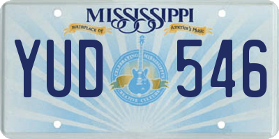 MS license plate YUD546