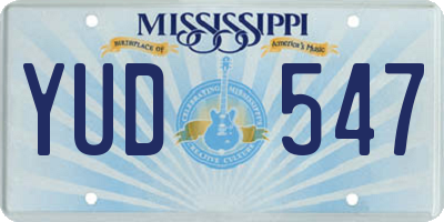 MS license plate YUD547