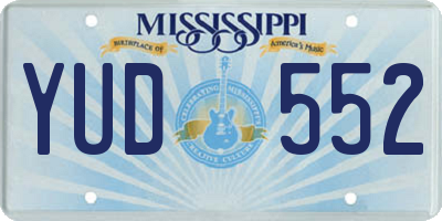 MS license plate YUD552
