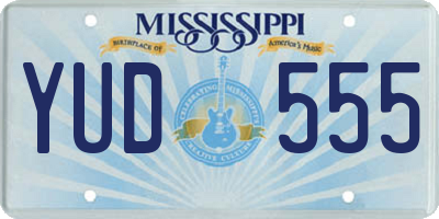 MS license plate YUD555