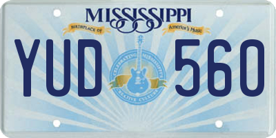 MS license plate YUD560