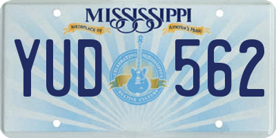 MS license plate YUD562
