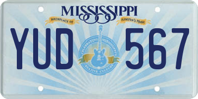MS license plate YUD567