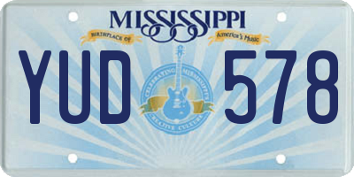 MS license plate YUD578