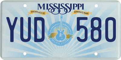 MS license plate YUD580