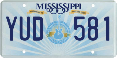 MS license plate YUD581