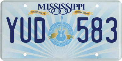 MS license plate YUD583
