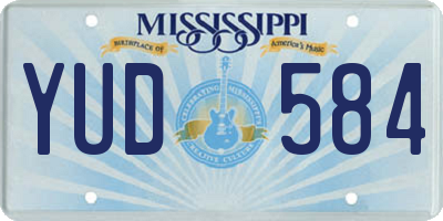 MS license plate YUD584