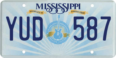 MS license plate YUD587