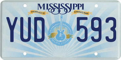 MS license plate YUD593